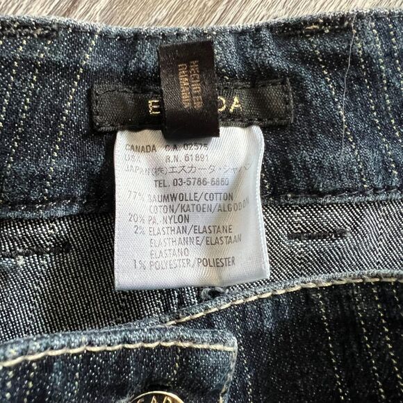 Luxury Escada Designer Denim Bootcut Gold Striped Jeans 40 Euro - Picture 4 of 11